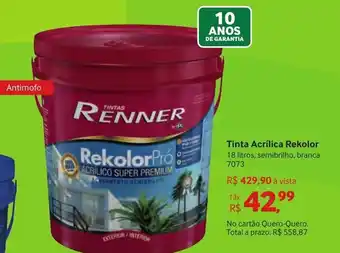 Quero Quero Tinta Arcilica Rekolor 18L oferta
