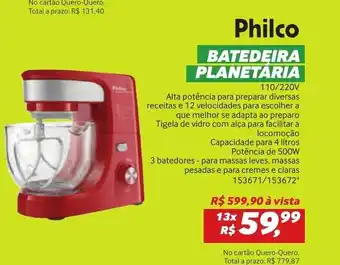 Quero Quero Philco Batadeira Planetaria oferta