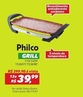 Quero Quero Philco Grill oferta