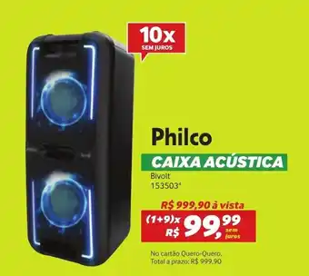 Quero Quero Philco caixa acustica oferta