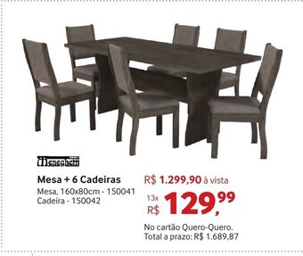 Quero Quero Mesa + 6 Cadeiras oferta