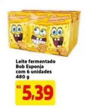 Extra Supermercado Leite fermentado Bob Esponja com 6 unidades 480g oferta