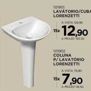 Benoit Lavátorio cuba lorenzetti coluna p lavatório lorenzetti oferta