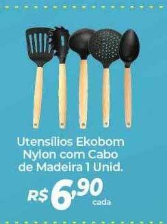 Atakarejo Utensílios ekobom nylon com cabo de madeira 1 unid. oferta