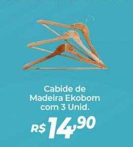 Atakarejo Cabide de madeira ekobom com 3 unid. oferta