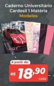 Atakarejo Caderno universitário cardesil 1 matéria modelos oferta