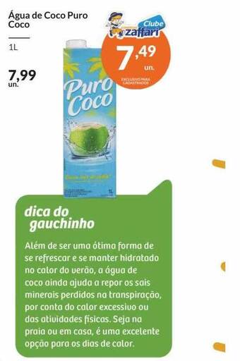 Zaffari Água de coco puro coco oferta