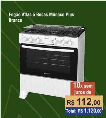 Copercana Fogão atlas 5 bocas mônaco plus branco oferta
