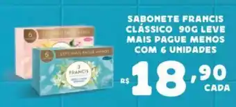 Bahamas Supermercados Sabonete Francis Clássico 90g Leve mais Pague menos com 6 unidades oferta