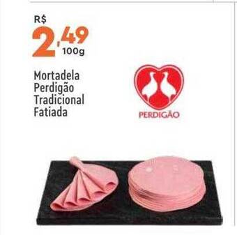 Supper Rissul Mortadela perdigão tradicional fatiada oferta