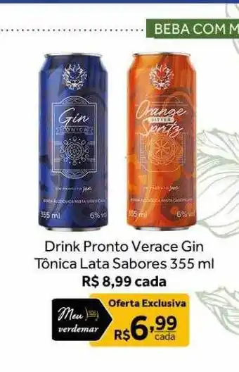 Verdemar Supermercado Drink pronto verace gin tônica lata sabores oferta