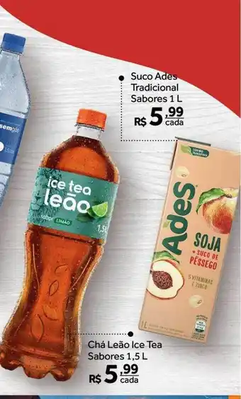 Suco ades tradicional sabores chá leão ice tea sabores