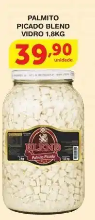 Roldão Palmito picado blend vidro 1,8kg oferta