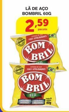 Roldão La de aço bombril 60g oferta