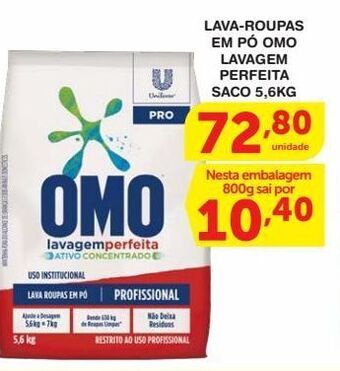 Roldão Lava roupas em pó omo 5,6kg oferta