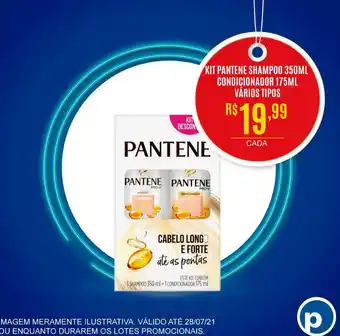 Kit Pantene Shampoo 350ml + Condicionador 175ml varios tipos