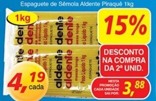 Supermercados Guanabara Espaguete de Semola Aldente Piraque 1kg oferta
