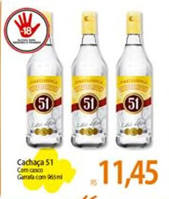 Atacadão Cachaça 51 965ml oferta
