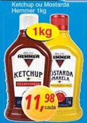 Supermercados Guanabara Ketchup ou Mostarda Hemmer 1kg oferta