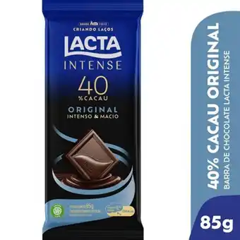 Supermercado Bergamini Chocolate lacta intense 40% cacau original 85g oferta