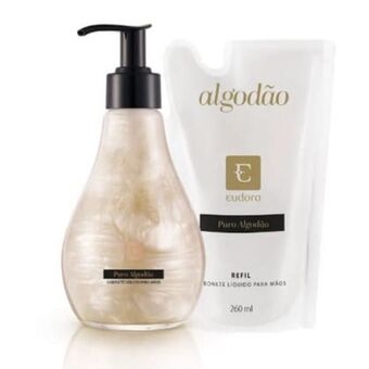 Eudora Kit puro algodão: sabonete líquido + refil oferta