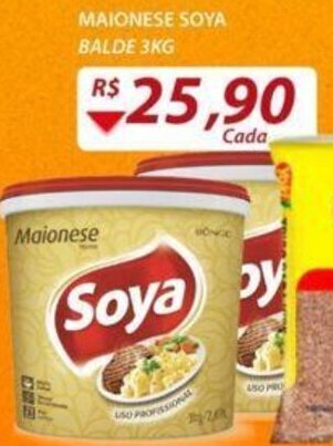 Assaí Atacadista Maionese Soya Balde 3kg oferta