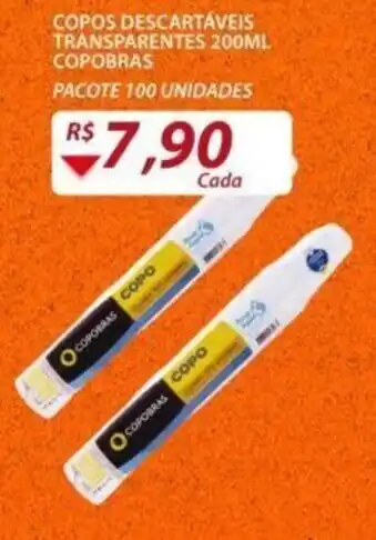 Assaí Atacadista Copos Descartaveis Transparentes Copobras 200ml oferta