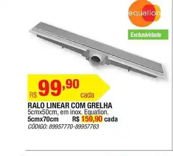 Ralo Linear Com Grelha Equation