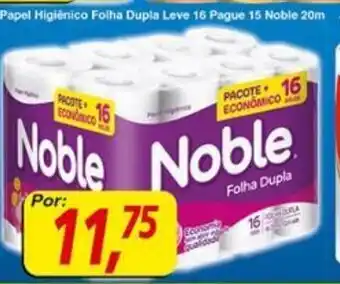 Supermercados Guanabara Papel Higiénico Folha Dupla leve 16 pague 15 Noble 20m oferta