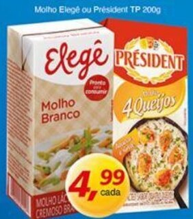 Supermercados Guanabara Molho Elegê ou President tp 200g oferta