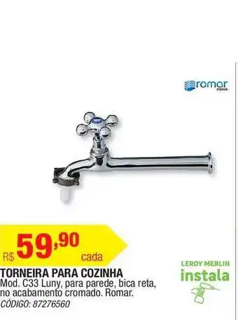 Leroy Merlin Torneira Para Cozinha Romar oferta