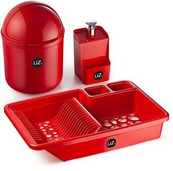 Quero Quero Kit pia multiuso uz uz1900-vm 32x14x25 plastic vermelho oferta