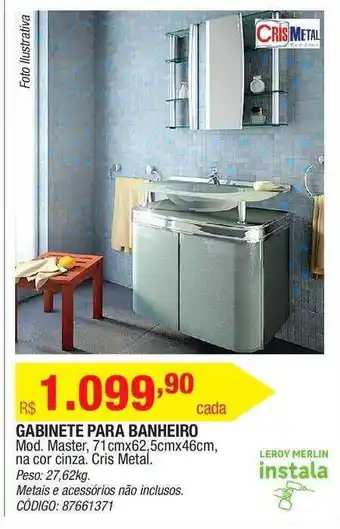 Leroy Merlin Gabinete Banheiro Mod. Master Cris Metal oferta