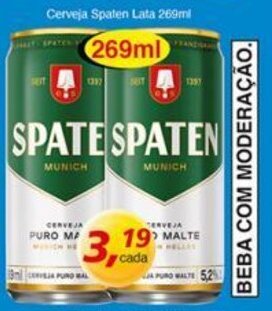 Supermercados Guanabara Cerveja Spaten lata 269ml oferta