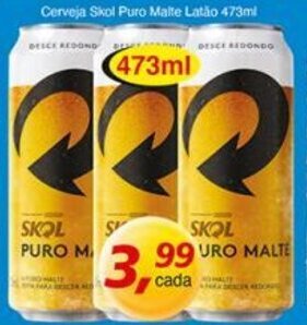 Supermercados Guanabara Cerveja Skol Puro Malte latao 473ml oferta