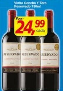 Supermercados Guanabara Vinho Concha y Toro Reservado 750ml oferta