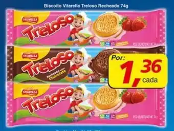 Supermercados Guanabara Biscoito Vitarella Treoloso recheado 74g oferta