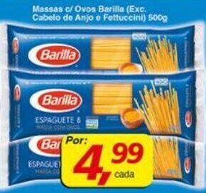 Supermercados Guanabara Massas c/ Ovos Barilla 500g oferta