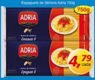 Supermercados Guanabara Espaguete de Semola Adria 750g oferta