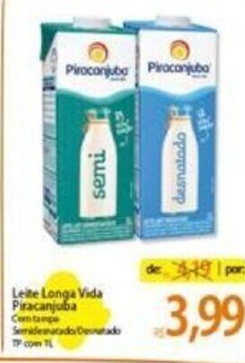 Atacadão Leite Longa Vida Piracanjuba 1L oferta