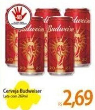 Atacadão Cerveja Budweiser 269ml oferta