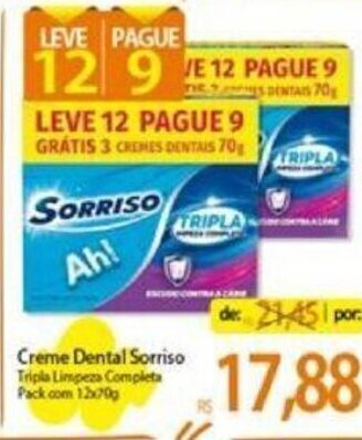 Creme Dental Sorriso 12x70g