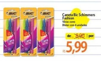 Atacadão Caneta Bic Schimmers Fashion 4 unidades oferta