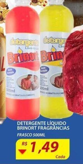 Assaí Atacadista Detergente Liquido Brinort Frag. 500ml oferta