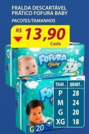 Assaí Atacadista Fralda Descartável prático Fofura Baby oferta