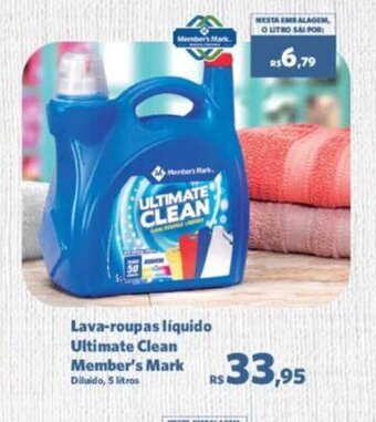 Sam's Club Lava roupas Liquido Ultimate Clean Member's Mark 5L oferta
