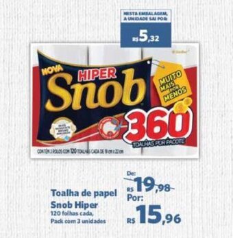 Sam's Club Toalha de Papel Snob Hiper 3 unidades oferta