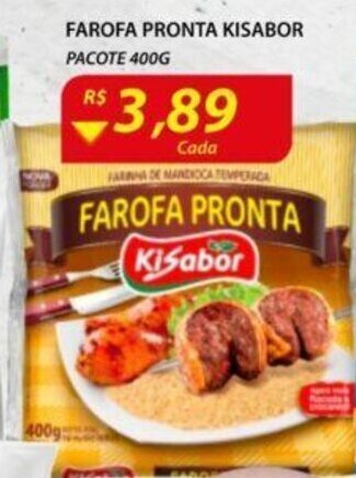 Assaí Atacadista Farofa Pronta Kisabor pacote 400g oferta