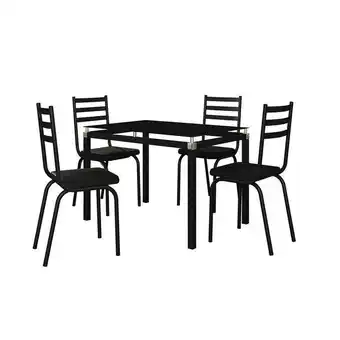 Conjunto de mesa de cozinha com 4 lugares malva i preto