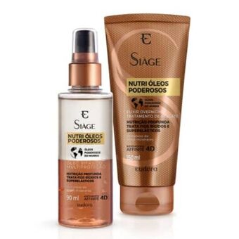Eudora Combo nutri óleos poderosos: óleo bifásico 90ml + elixir capilar 150ml oferta